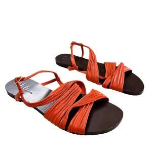 Cole Haan crisscross ankle strap orange sandals size‎ 8 #D27812